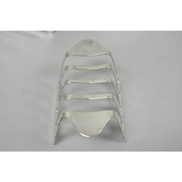 Metal Vintage Modern Silver Plated Dinner Oil Caddy & (10) Toast Bread Racks - 12 PCS For Sale - Image 7 of 18