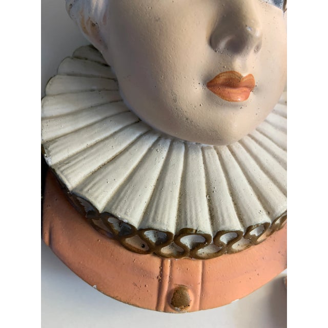 1940 Painted Chalk Ware Women Heads Bas Relief - a Pair For Sale In New York - Image 6 of 9