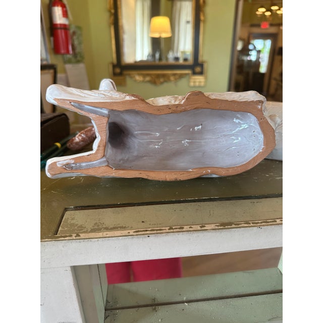Mid 20th Century Italian Glazed Terra Cotta Rams- a Pair For Sale - Image 4 of 10