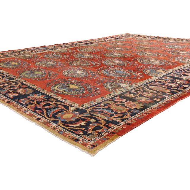 61509 Antique Persian Lilihan Rug, 10'02 x 13'07. A Garden of Grace: Antique Persian Lilihan Masterpiece of Refined...