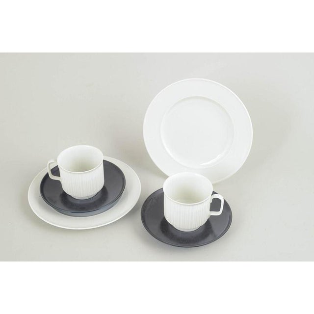 Tapio wirkkala for rosenthal, set of two coffee cups with matching saucers and cake plates. Set comprising two coffee cups...