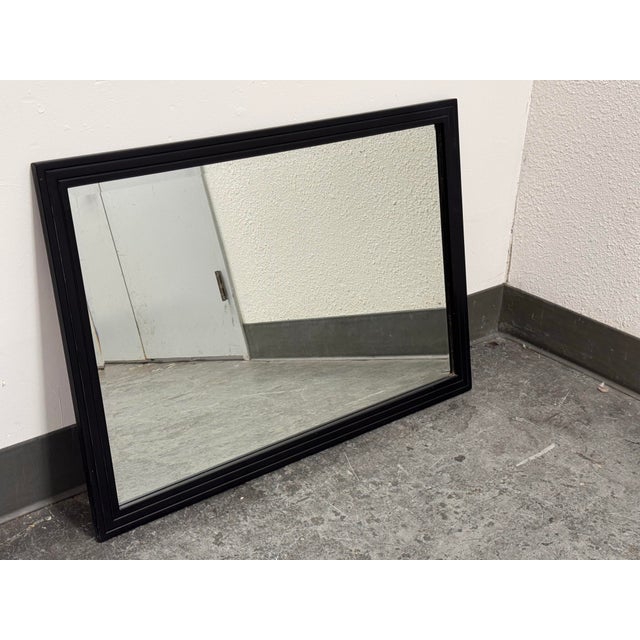 Stanley Works Black Framed Beveled Wall Mirror For Sale In San Francisco - Image 6 of 12