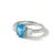 Contemporary Swiss Blue Topaz Engagement Ring, December Birthstone Wedding Ring Us 7 For Sale - Image 3 of 4
