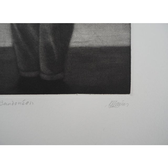 Richard Davies, The Man with the Bandoneon, Original Etching For Sale - Image 6 of 7