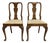 Early 20th Century Pair of Queen Anne Style Burl Walnut Side Chairs With Shell Carved Cabriole Legs For Sale