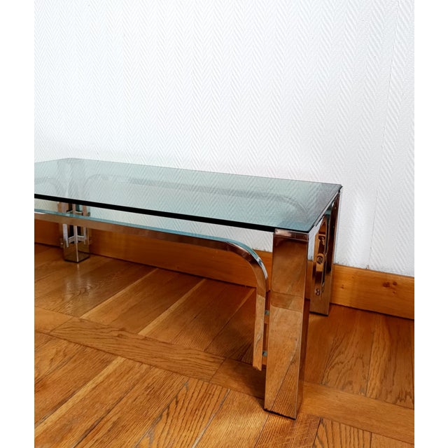 1970s Vintage Chrome Metal Coffee Table, 1970s For Sale - Image 5 of 14