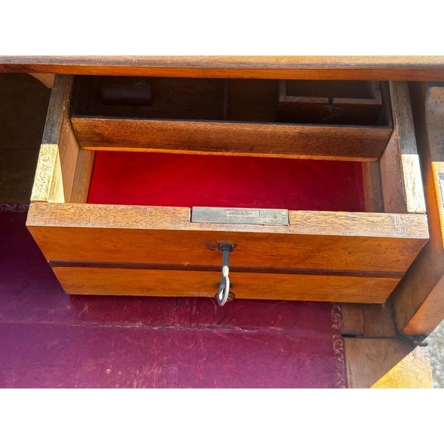 Brown Antique Louis-Philippe Drop-Front Secretaire Desk in Walnut, 1800s For Sale - Image 8 of 18