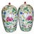 Vintage Chinoiserie Famille Rose Floral & Bird Lidded Jars - A Pair For Sale