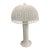 Vintage White Wicker Rattan Table Lamp Coastal Cottage Boho Hollywood Regency For Sale