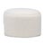 Contemporary Upholstered Cream Oval Ottoman For Sale - Image 3 of 5