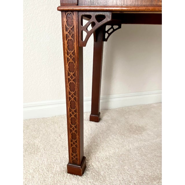 Hickory Chair Vintage James River Plantation Chippendale Style Burl Wood Mahogany Silverware Chest For Sale - Image 11 of 15