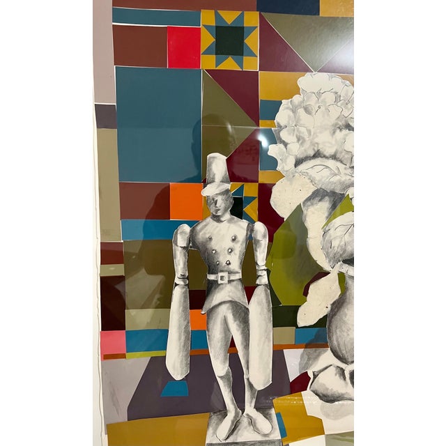 Mary Ingebrand-Pohlad, Mixed Media Modernist Painting Collage Nantucket Whirligig Americana Folk Art, c.1990's For Sale - Image 10 of 11