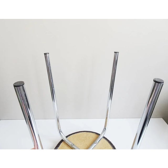 1970s Brown Stool with Chrome Frame, 1970s For Sale - Image 5 of 11