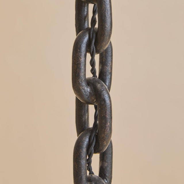 Metal French Iron Chain Floor Lamp, 1960s For Sale - Image 7 of 12