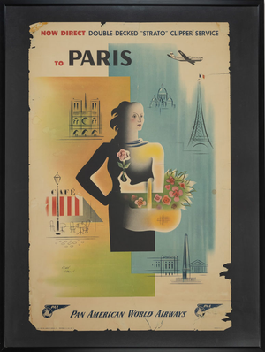 Paris, Pan Am Airways Travel Poster, 1949