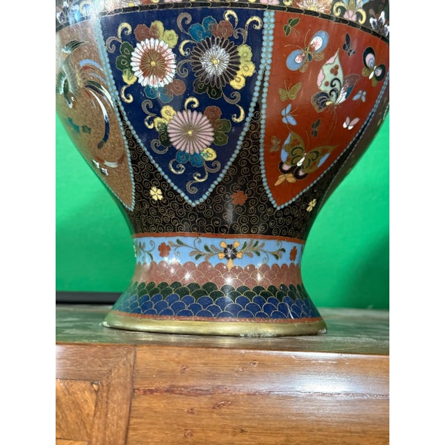 Japanese Cloisonne Goldstone Enamel Dragon Covered Jar Meiji Period For Sale - Image 9 of 11