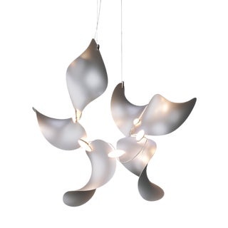 Dune 6 Cluster Pendant Light with Silver Anodized Shades by Daniel Becker For Sale