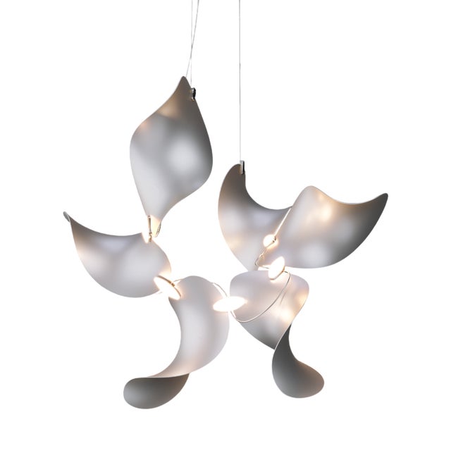 Dune 6 Cluster Pendant Light with Silver Anodized Shades by Daniel Becker For Sale