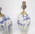 Mid-Century Modern Pair of Ceramic White & Flow Blue Artist Signed Vase Shape Table Lamps MINT For Sale - Image 3 of 9