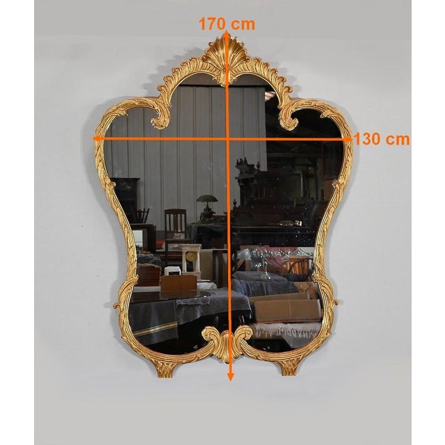 Antique Golden Wood Mirror in Louis XV Style For Sale - Image 18 of 18