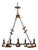 20th Century French Gothic Revival Metal Torch Chandelier For Sale