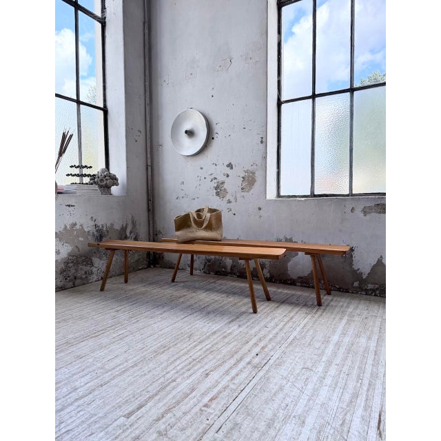 Mountain Furniture Benches in Pine and Oak in the style of Malmvall, 1950s, Set of 2 For Sale - Image 4 of 18