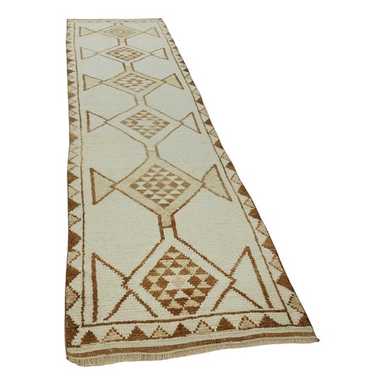 Bohemian Beige Runner Rug For Sale