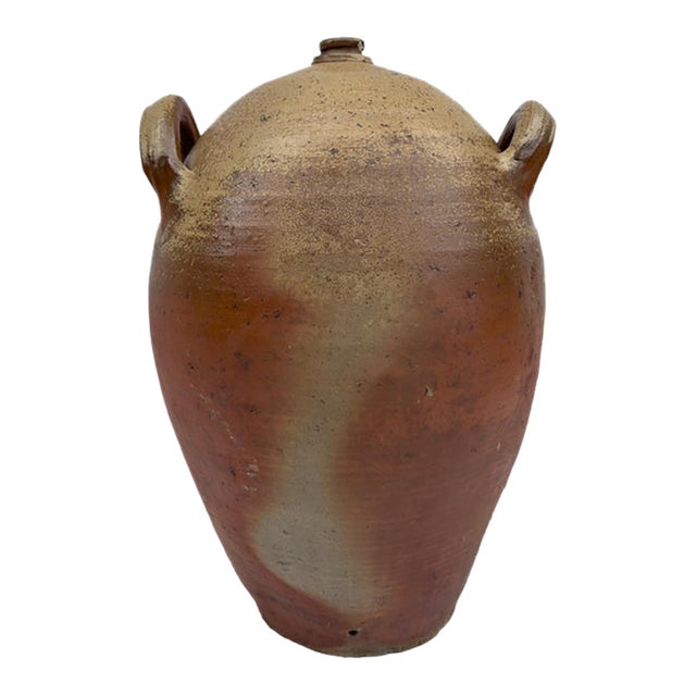 Antique French Stoneware Vinegar Jar / Floor Vase, Poitou, C. 1900 For Sale