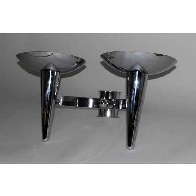 1920s Large Chromed Art Deco Wall Lamps, 1920s, Set of 2 For Sale - Image 5 of 9