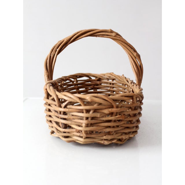 Vintage Woven Gathering Basket For Sale - Image 6 of 14