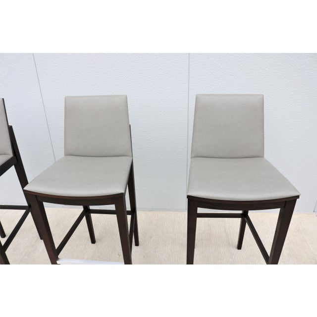 Light Gray Contemporary Modern Kevin Stark for Hbf Ash Wood Carlyle Barstool, Set of 3 For Sale - Image 8 of 13