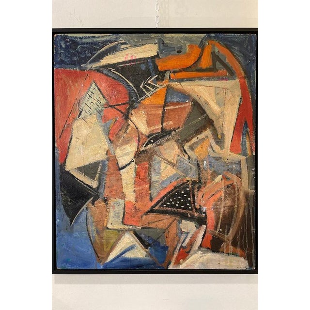 Red Sergio Piccoli, Untitled, 1970s, Acrylic Painting, Framed For Sale - Image 8 of 9