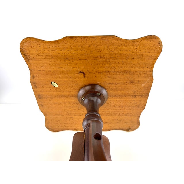 Vintage r.a. Importing Co. Burl Wood Tripod Drinks Table For Sale - Image 12 of 13