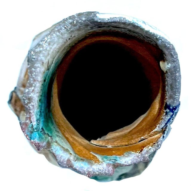 Extra Large Brutalist Studio Pottery Vase by Erik Omundson - Circa 1990's For Sale - Image 11 of 12