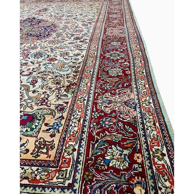 Textile 1970s Old Persian Tabriz Area Rug 7’10” X 11’4″ For Sale - Image 7 of 13
