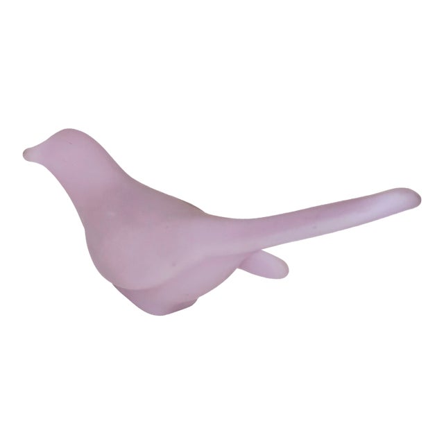 1970s Fenton Styled, Art Glass “Bird of Happiness” – Lavender Satin For Sale