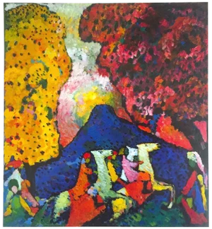Kandinsky Vintage 1999 Expressionist Lithograph Calendar Print " Blue Mountain " 1908