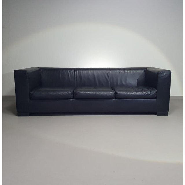Paolo Piva Camin Sofa in Black Leather by Paolo Piva for Wittmann For Sale - Image 4 of 13