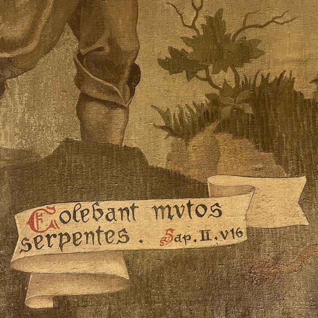 J. J. Borghetto, The Alchemist and the Snake Hunter in Pendant, 1945, Oil on Canvases, Set of 2 For Sale - Image 13 of 15