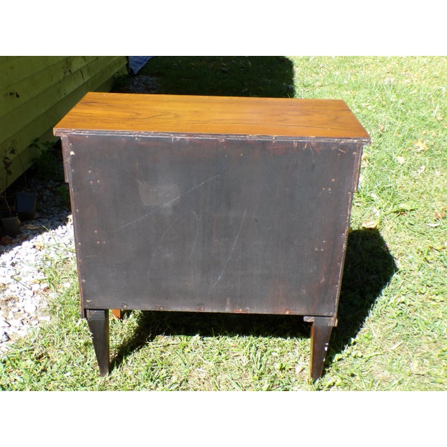 Vintage Italian Neoclassical Style Olivewood Server Chest Table Nightstand For Sale - Image 16 of 17