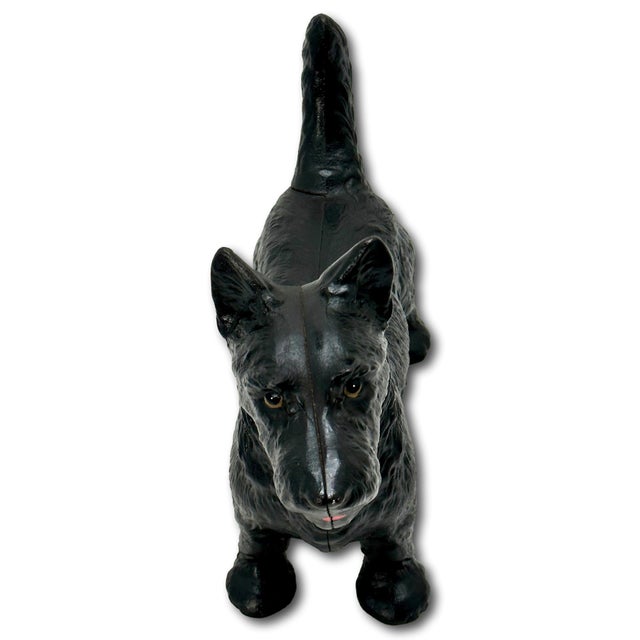 Very Nice Vintage Hubley Manufacturing Co. Cast Iron Standing Scottish Terrier - Scottie Dog Doorstop - Circa 1930s For Sale In Boston - Image 6 of 12