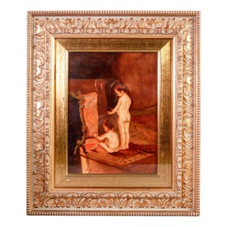 Paul Peel Watercolor Copy, After the Bath For Sale