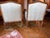 Late 20th Century Pair of Louis XV-style Brown and White Silk Striped Upholstered Armchairs / Bergeres For Sale - Image 5 of 5