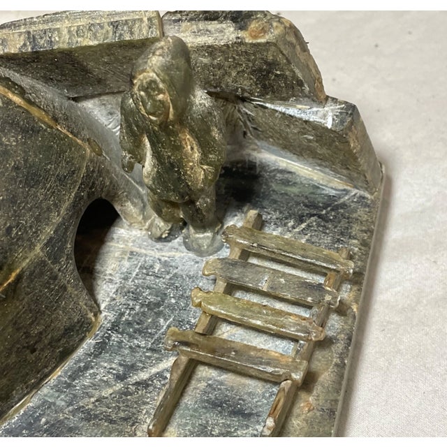 Antique Carved Francois Soapstone Canadian Figural Eskimo Sculpture Inuit Art For Sale In New York - Image 6 of 13