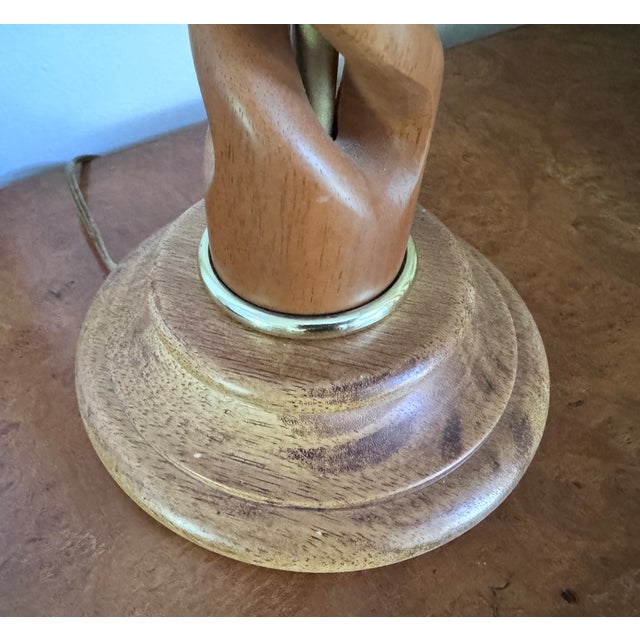 Brown MCM James Mont Carved Helix Lamp for Frederick Cooper For Sale - Image 8 of 15