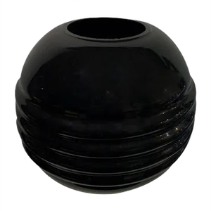 Art Deco Black Opaline Vase, 1920s