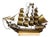Mid 20th Century Venetian Brass Four-Masted Model Ship with Detailed Décor, Mounted on Base For Sale