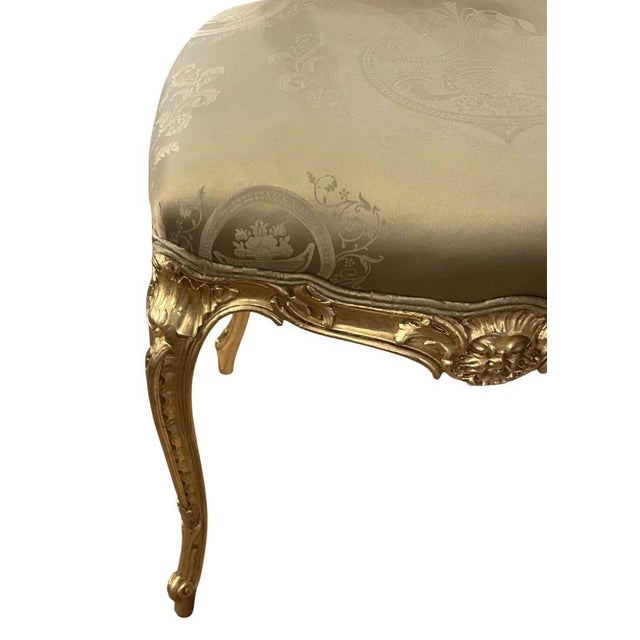 Gold 19th Century French Hand-Carved Gilded Chair For Sale - Image 8 of 8