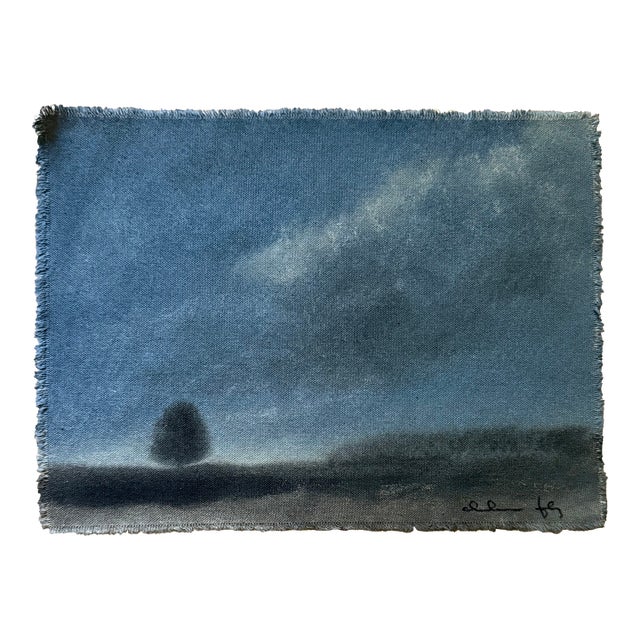 Watercolor Landscape Painting on Raw Canvas by Chelsea Fly For Sale