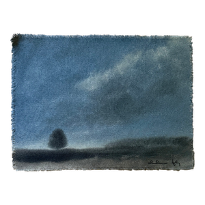 Watercolor Landscape Painting on Raw Canvas by Chelsea Fly